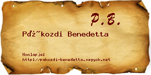 Pákozdi Benedetta névjegykártya